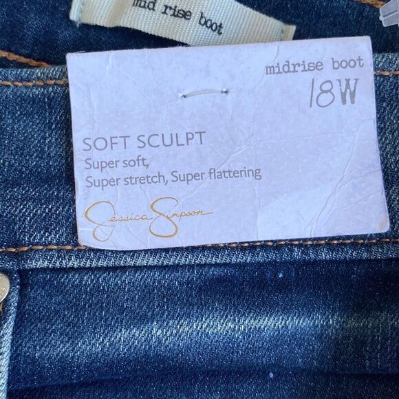Jessica Simpson NWT Midrise Bootcut Jeans Ventura Blue Medium Wash 16W 18W XL - Picture 7 of 8